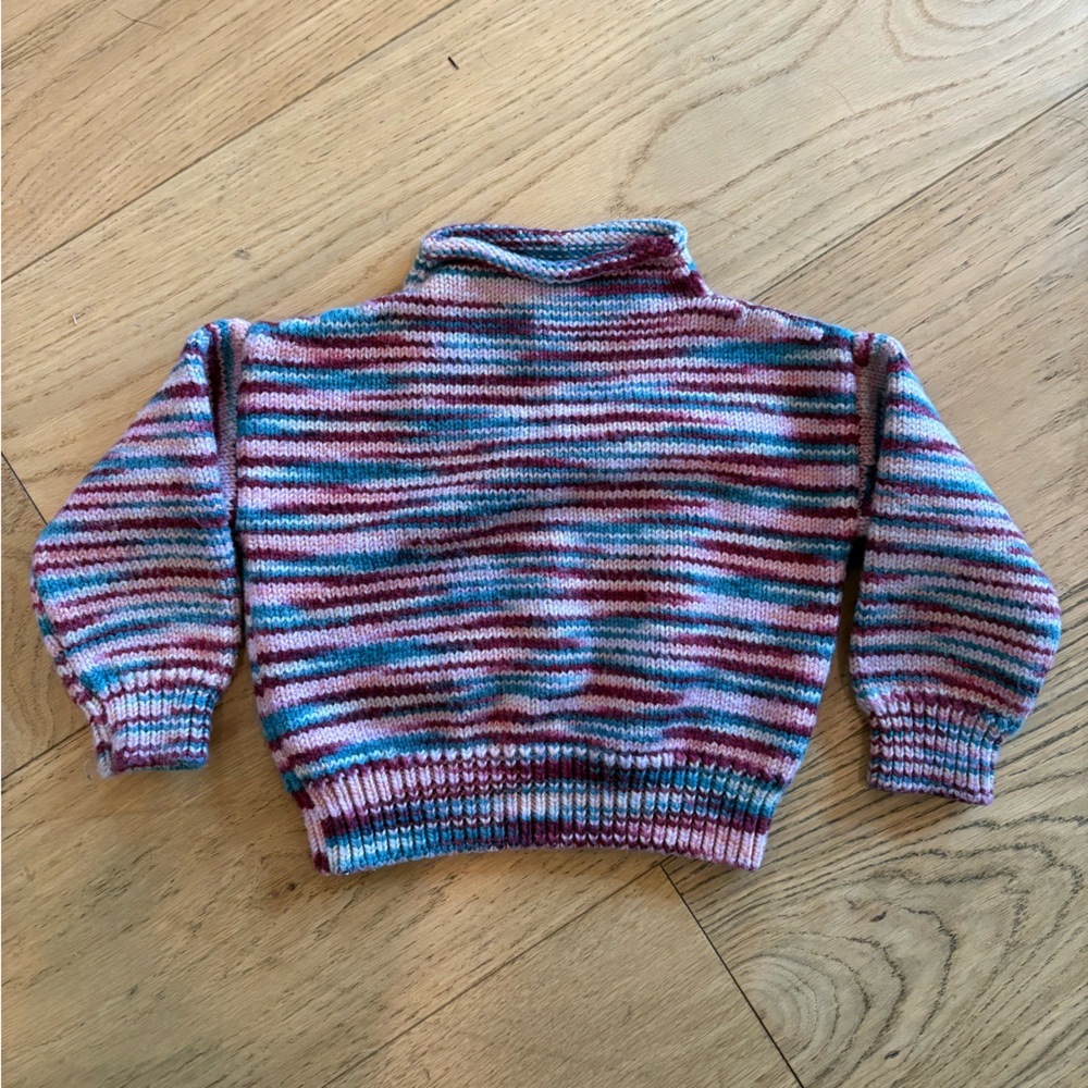 Colorful Misha + Puff Cowl Neck Sweater / 12-18M